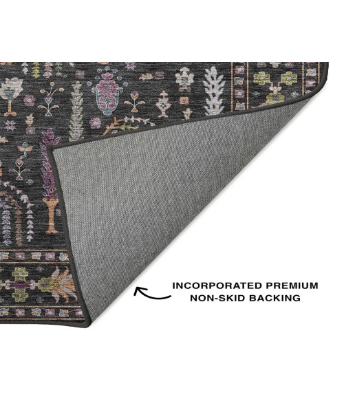Dalyn Luxury Washable Hatay HY5 Black 2'3" x 7'6" Runner Rug