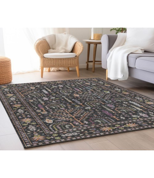 Dalyn Luxury Washable Hatay HY5 Black 5' x 7'6" Rug