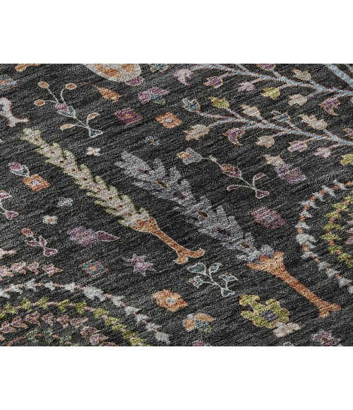 Dalyn Luxury Washable Hatay HY5 Black 2'3" x 7'6" Runner Rug
