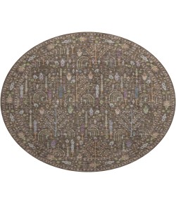 Dalyn Luxury Washable Hatay HY5 Brown 8' x 8' Round Rug