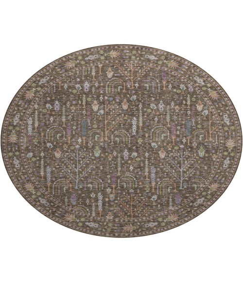Dalyn Luxury Washable Hatay HY5 Brown 8' x 8' Round Rug