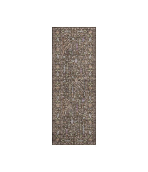 Dalyn Luxury Washable Hatay HY5 Brown 2'3" x 7'6" Runner Rug