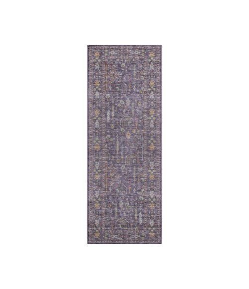 Dalyn Luxury Washable Hatay HY5 Eggplant 2'3" x 7'6" Runner Rug