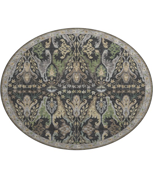 Dalyn Luxury Washable Hatay HY6 Black 8' x 8' Round Rug