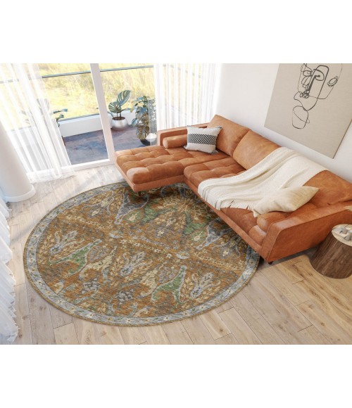 Dalyn Luxury Washable Hatay HY6 Copper 8' x 8' Round Rug