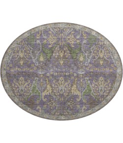 Dalyn Luxury Washable Hatay HY6 Purple 8' x 8' Round Rug