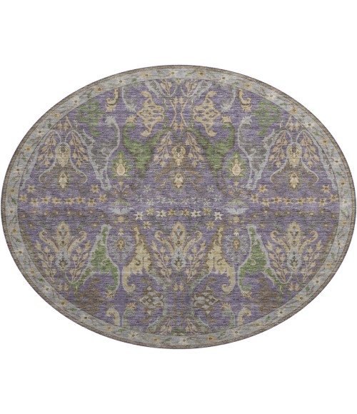 Dalyn Luxury Washable Hatay HY6 Purple 8' x 8' Round Rug
