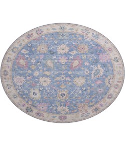 Dalyn Luxury Washable Hatay HY7 Blue 8' x 8' Round Rug