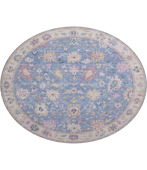 Dalyn Luxury Washable Hatay HY7 Blue 8' x 8' Round Rug