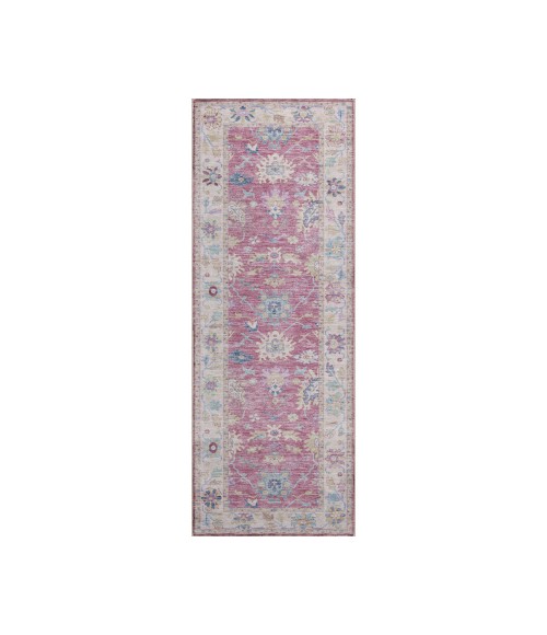 Dalyn Luxury Washable Hatay HY7 Pink 2'3" x 7'6" Runner Rug