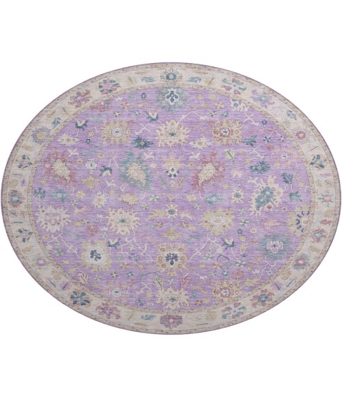 Dalyn Luxury Washable Hatay HY7 Purple 8' x 8' Round Rug