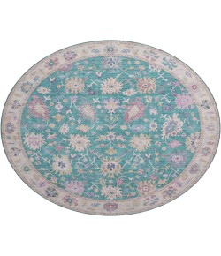 Dalyn Luxury Washable Hatay HY7 Teal 8' x 8' Round Rug