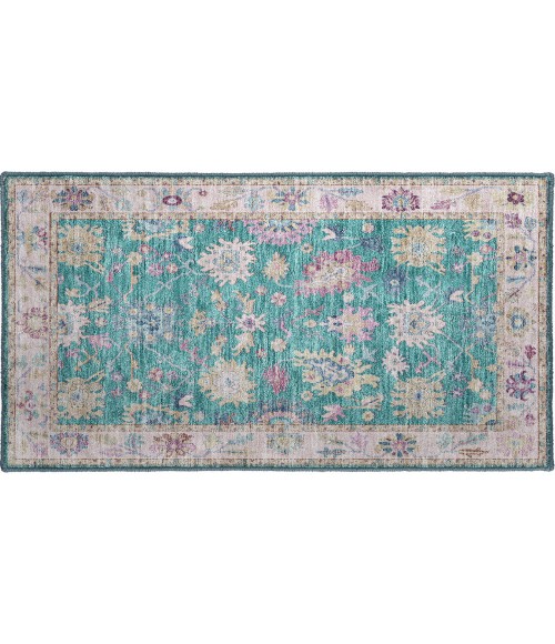 Dalyn Luxury Washable Hatay HY7 Teal 1'8" x 2'6" Rug