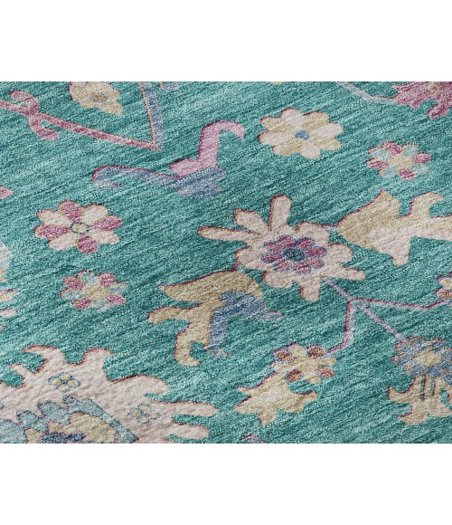 Dalyn Luxury Washable Hatay HY7 Teal 2'3" x 7'6" Runner Rug
