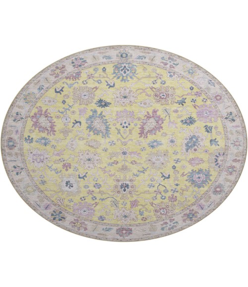 Dalyn Luxury Washable Hatay HY7 Yellow 8' x 8' Round Rug
