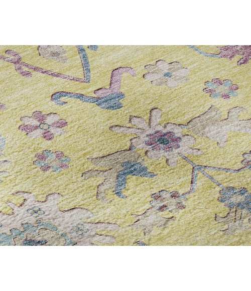 Dalyn Luxury Washable Hatay HY7 Yellow 2'3" x 7'6" Runner Rug