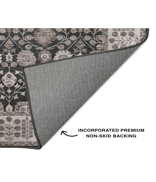 Dalyn Luxury Washable Hatay HY8 Black 2'3" x 7'6" Runner Rug