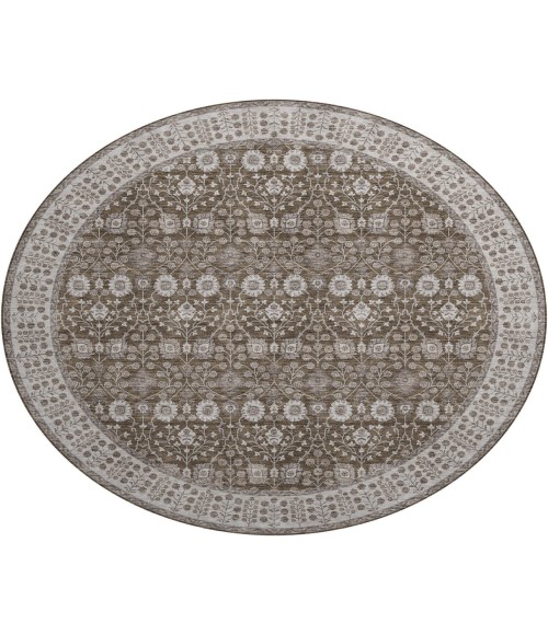 Dalyn Luxury Washable Hatay HY8 Chocolate 8' x 8' Round Rug