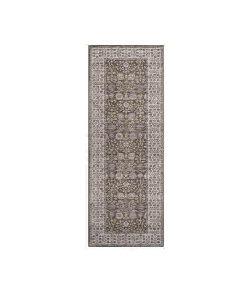 Dalyn Luxury Washable Hatay HY8 Chocolate 2'3" x 7'6" Runner Rug