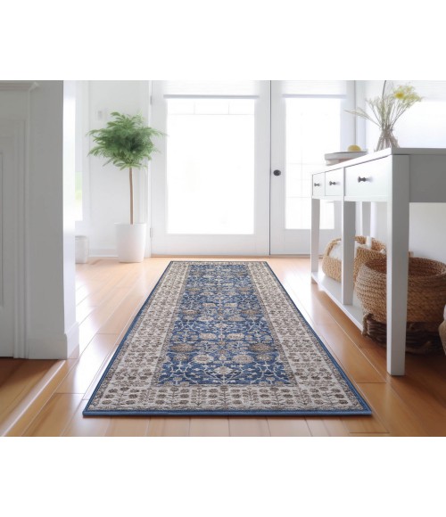 Dalyn Luxury Washable Hatay HY8 Navy 2'3" x 7'6" Runner Rug