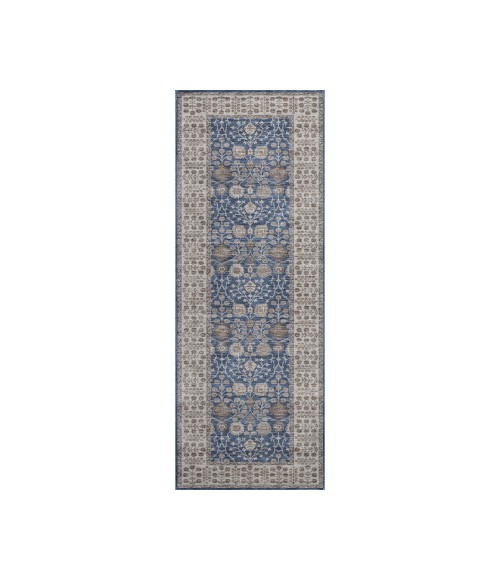 Dalyn Luxury Washable Hatay HY8 Navy 2'3" x 7'6" Runner Rug