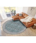 Dalyn Luxury Washable Hatay HY8 Teal 8' x 8' Round Rug