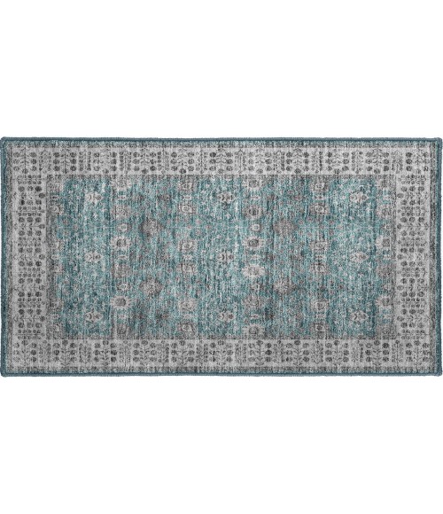Dalyn Luxury Washable Hatay HY8 Teal 1'8" x 2'6" Rug