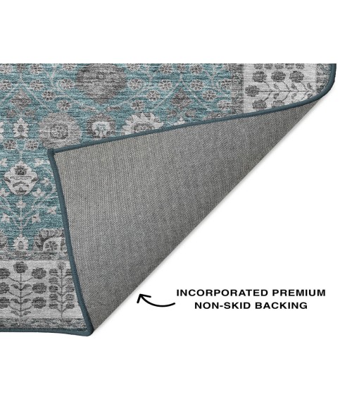 Dalyn Luxury Washable Hatay HY8 Teal 1'8" x 2'6" Rug