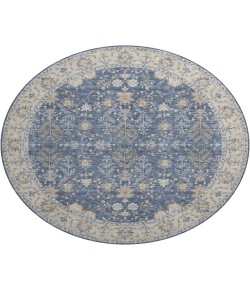 Dalyn Luxury Washable Hatay HY9 Blue 8' x 8' Round Rug