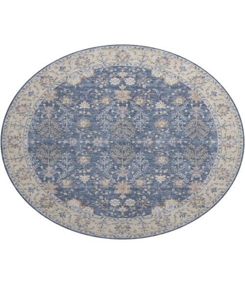 Dalyn Luxury Washable Hatay HY9 Blue 8' x 8' Round Rug