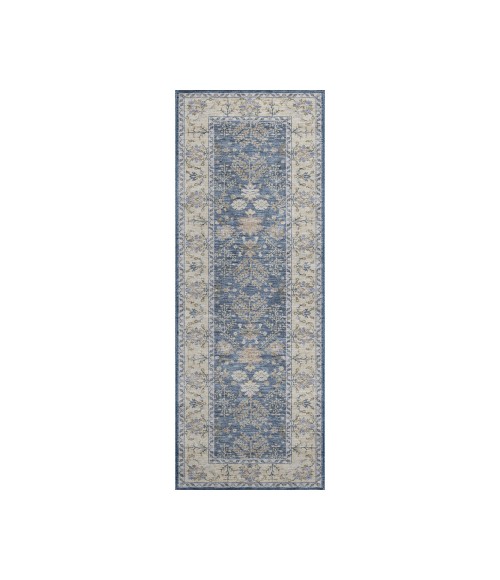 Dalyn Luxury Washable Hatay HY9 Blue 2'3" x 7'6" Runner Rug