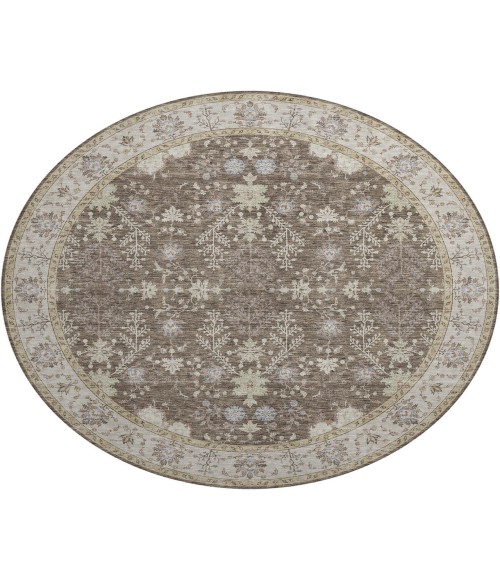 Dalyn Luxury Washable Hatay HY9 Brown 8' x 8' Round Rug