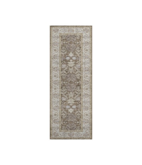 Dalyn Luxury Washable Hatay HY9 Brown 2'3" x 7'6" Runner Rug