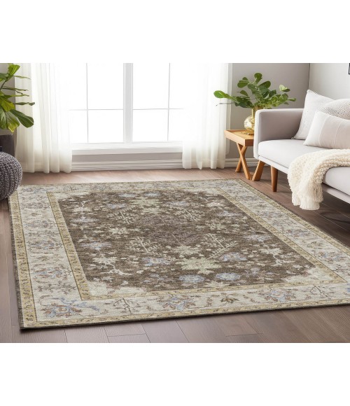 Dalyn Luxury Washable Hatay HY9 Brown 5' x 7'6" Rug