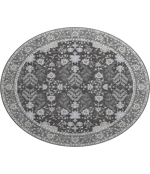Dalyn Luxury Washable Hatay HY9 Charcoal 8' x 8' Round Rug