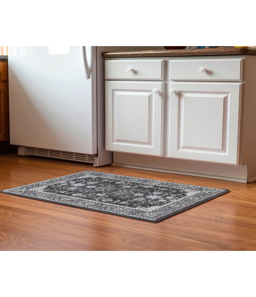 Dalyn Luxury Washable Hatay HY9 Charcoal 1'8" x 2'6" Rug