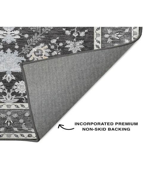 Dalyn Luxury Washable Hatay HY9 Charcoal 3' x 5' Rug