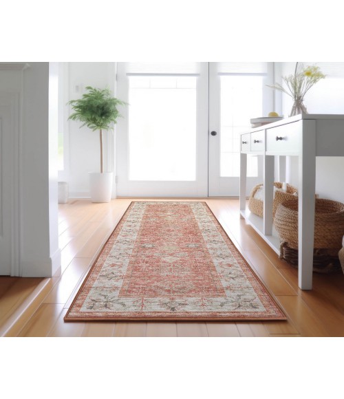 Dalyn Luxury Washable Hatay HY9 Coral 2'3" x 7'6" Runner Rug