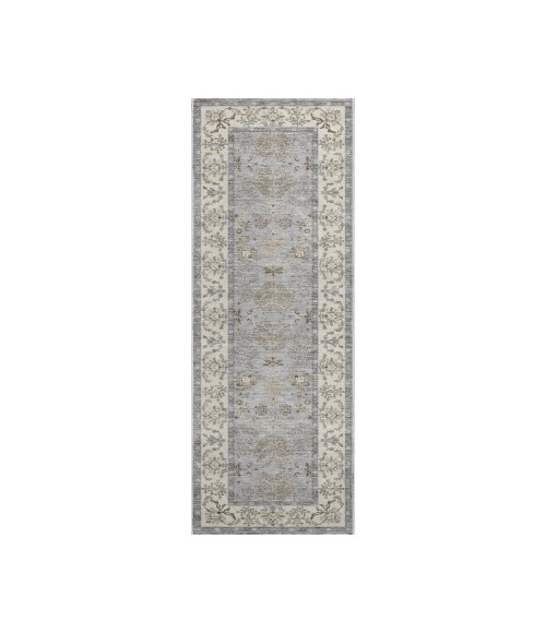 Dalyn Luxury Washable Hatay HY9 Gray 2'3" x 7'6" Runner Rug