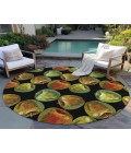 Dalyn Indoor/Outdoor Kendall KE8 Black Washable 8' x 8' Round Rug