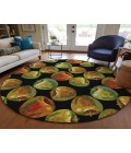 Dalyn Indoor/Outdoor Kendall KE8 Black Washable 8' x 8' Round Rug