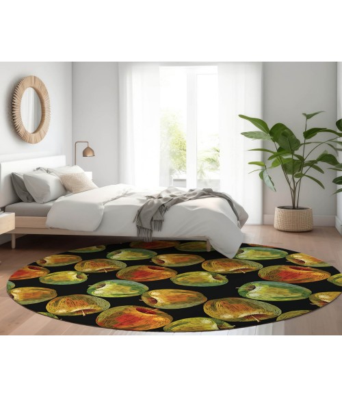 Dalyn Indoor/Outdoor Kendall KE8 Black Washable 8' x 8' Round Rug