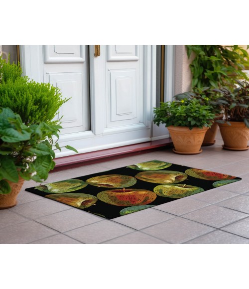 Dalyn Indoor/Outdoor Kendall KE8 Black Washable 1'8" x 2'6" Rug