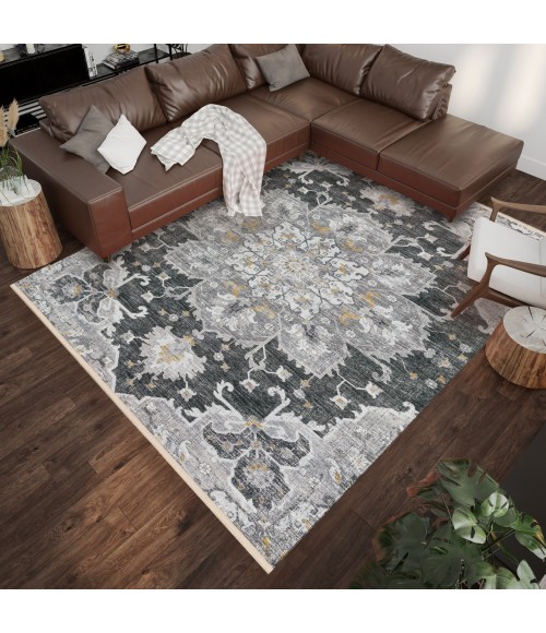 Dalyn Marbella MB3 Midnight Area Rug 8 ft. Round