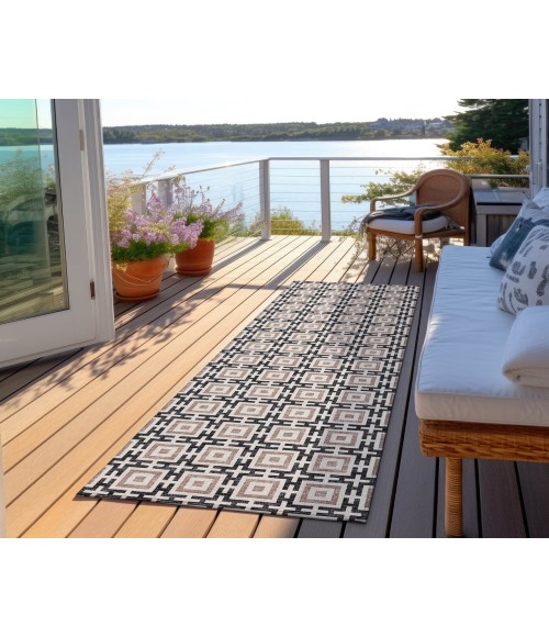 Dalyn Indoor/Outdoor Marlo MO1 Black Washable 2'3" x 12' Rug