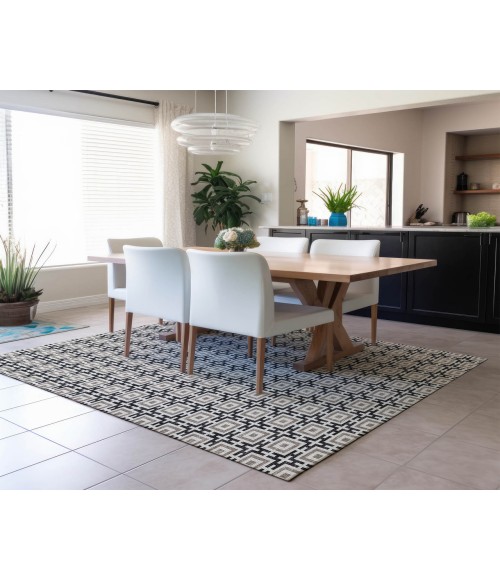 Dalyn Marlo Rug Dalyn Indoor/Outdoor Marlo MO1 Black Washable 9' x 12' Rug