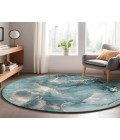 Dalyn Luxury Washable Odyssey OY11 Teal 8' x 8' Round Rug