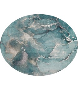 Dalyn Luxury Washable Odyssey OY11 Teal 8' x 8' Round Rug