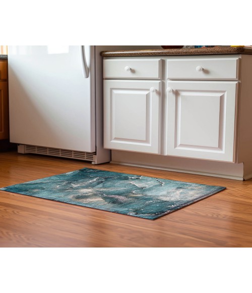Dalyn Luxury Washable Odyssey OY11 Teal 1'8" x 2'6" Rug