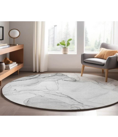 Dalyn Odyssey Rug Dalyn Luxury Washable Odyssey OY13 Gray 8' x 8' Round Rug